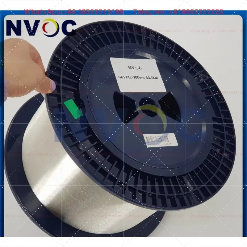 50.4KM Singlemode G657A2 Transparent Epoxy Resin 0.28mm Bare Fiber With Good Bending,50KM Reel SM OTDR Testing Disk Spool