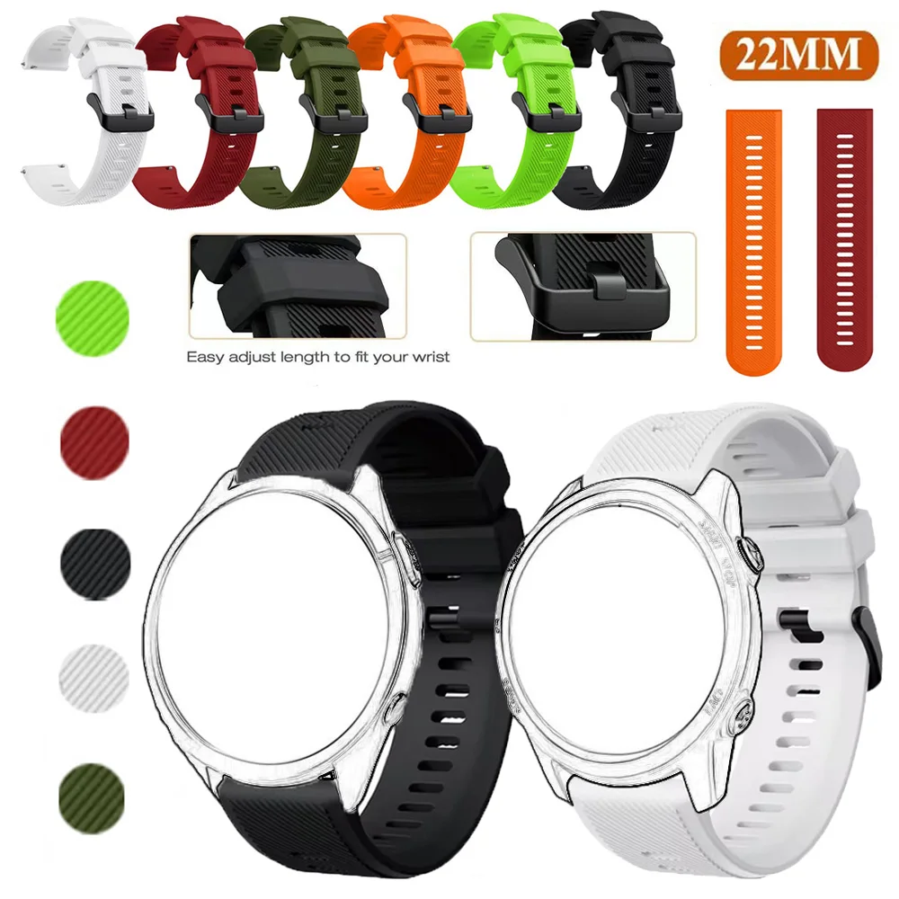 حزام ساعة سيليكون للرجال 22 ملم لساعة سامسونج جالاكسي 46 ملم سوار معصم رياضي لساعة جالاكسي 3 45 ملم سوار بديل