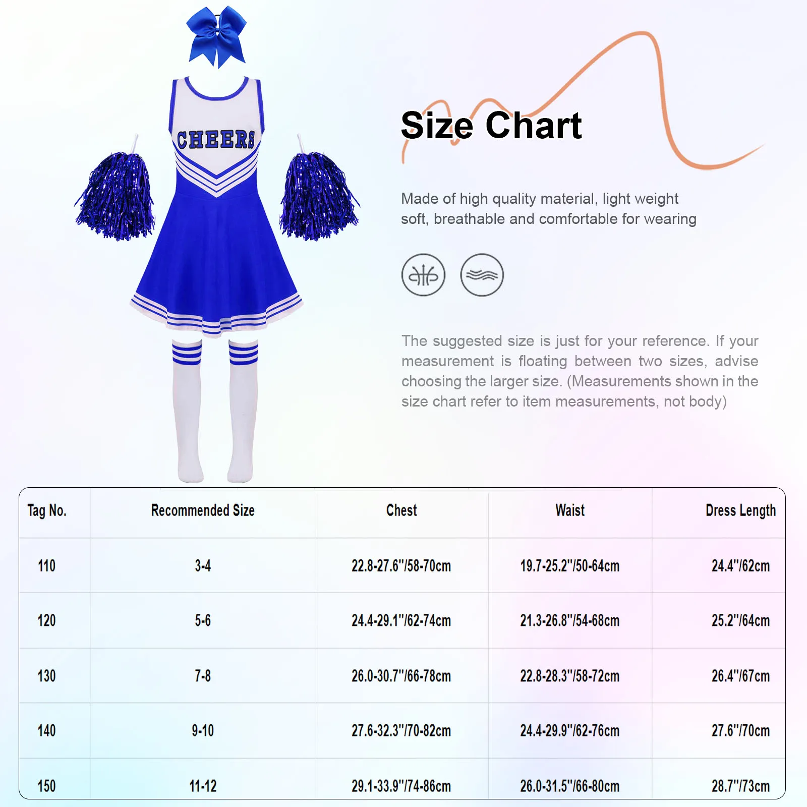 Kids Girls Cheerleader Costumes Letter Print Cheerleading Dresses Outfit Halloween Birthday Party Cosplay Fancy Dress Up