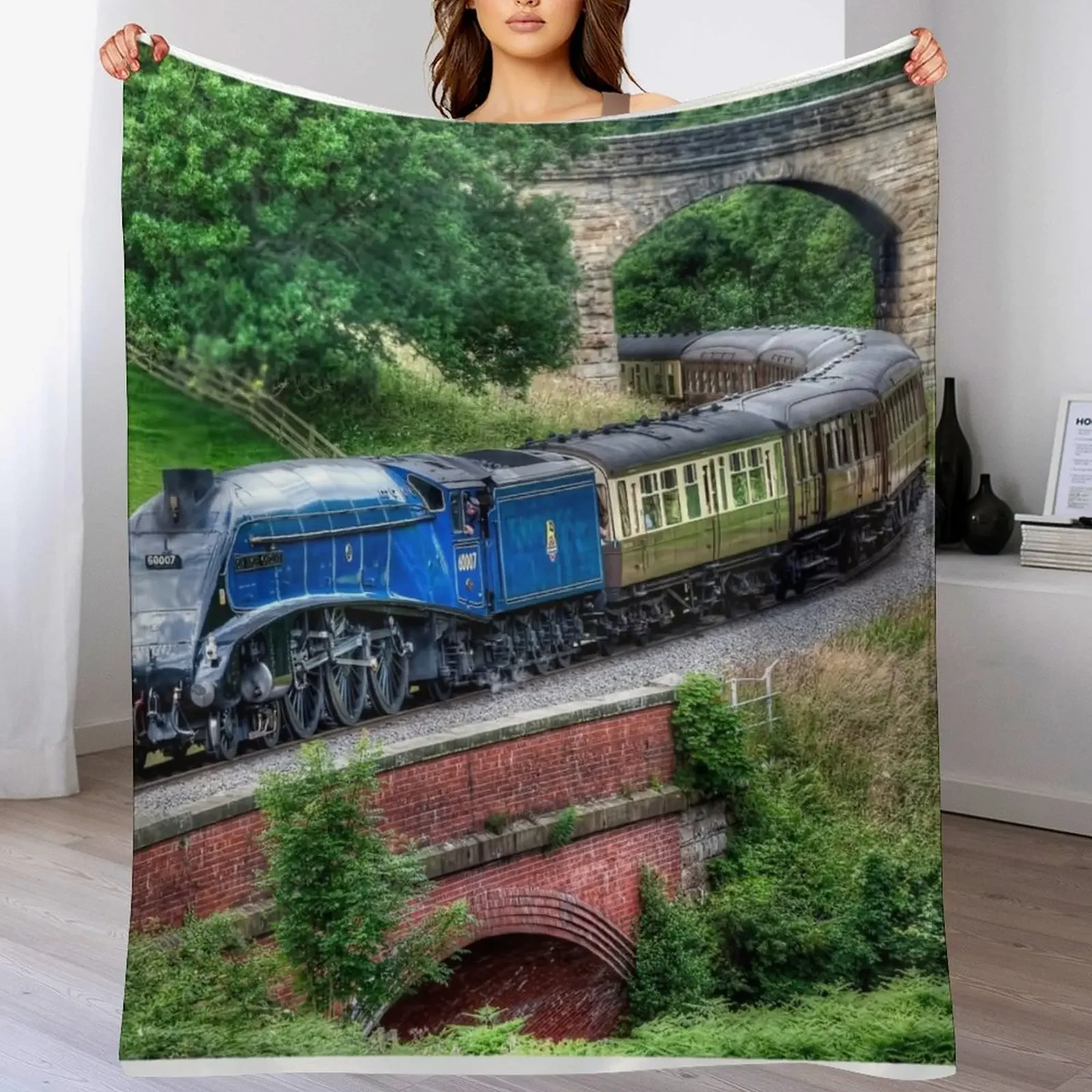 60007 Sir Nigel Gresley Locomotive Throw Blanket Cute Custom Flannels Blankets