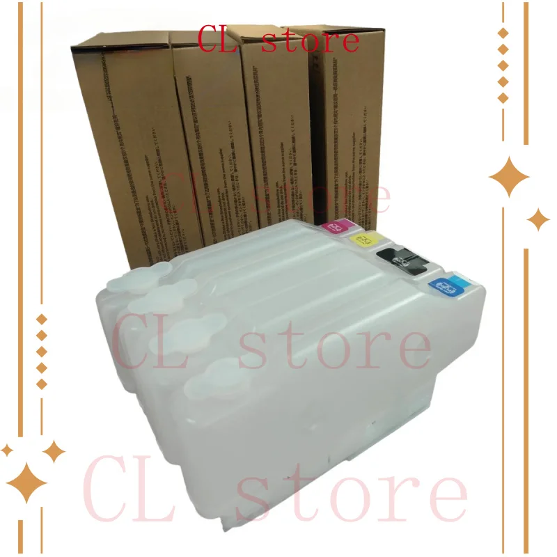 1Set 4Colors Refillable Ink Cartridge NO Chip for Epson AM-C400 C550 Printer T08N1/T08N2/T08N3/T08N4