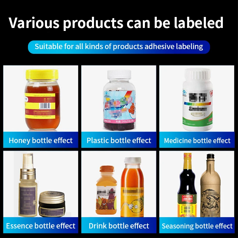 Full-Automatic round Plastic Bottle Labeling Machine with Touch Screen Control Sticker Applicator Device with Optional Code Prin view 6