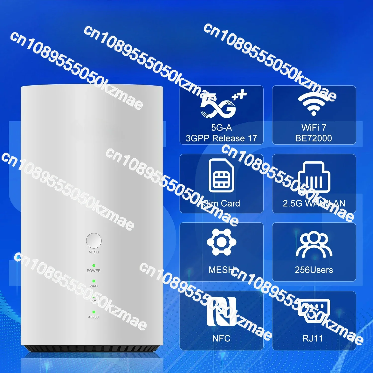 SDX75 5G Router WiFi Mesh Carrier Aggregation Touch Connection