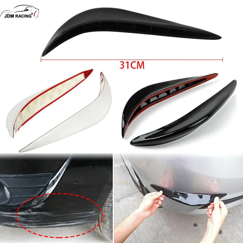 31cm Arc-shaped Universal Rubber Car Bumper Corner Protector Stickers Guards Buffer Trim Molding Anti-Scratch Protection Strip