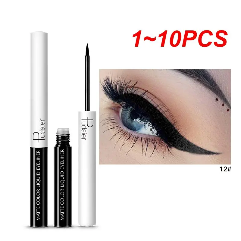 1~10PCS Pudaier Matte Liquid Eyeliner Waterproof Long-lasting Pigment Green Red Color Sexy Eye Liner Party Beauty Cosmetic 15