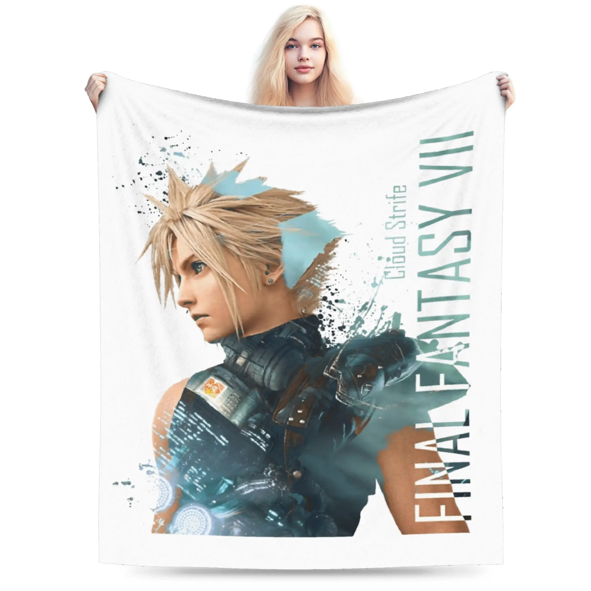 

Одеяла Cloud Strife Final Fantasy 7, бархатное зимнее игровое многофункциональное ультрамягкое одеяло для постельного белья, автомобильное постельное белье, пледы