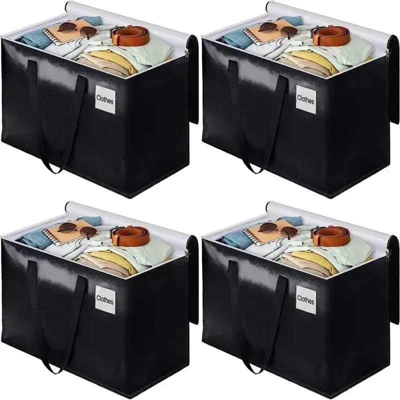 4pcs Moving Storage Bags 93L Clothing Organizers Luggage Bag Large Capacity Waterproof Clothes Quilts Luggage Storage Bag