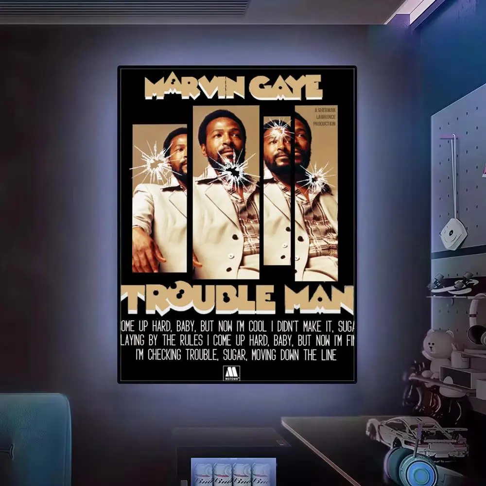 Singer M-Marvin Gaye Poster Wall Art Print, Aesthetic Room Decor, Modern Home Decor, Removable Print view 5