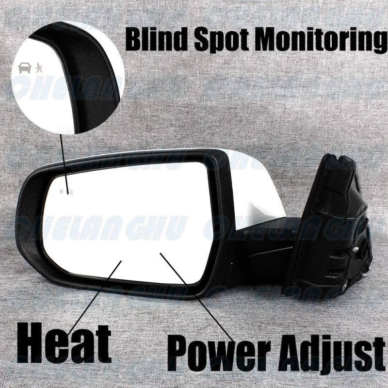 For Chevrolet Malibu 2016 2017 2018 2019 2020 2021 Left Side 8 Pins White Painted Power Adjust Blind Spot Mirror Assembly