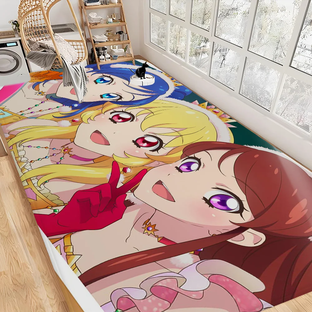 

Aikatsu Kawaii Anime Bathroom Mat Kids Room Bedroom Decoration Balcony Anti-Slip Doormat Living Room Welcome Rug
