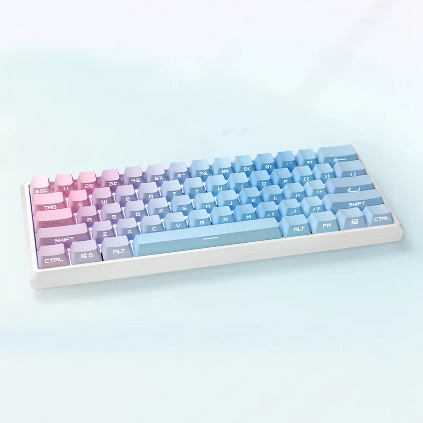 

Blue Enchantress Keycaps Blue Gradient OEM Profile Backlit Transparent Keycap PBT Side/Top Print Keycaps For GK61 68 87 keyboar