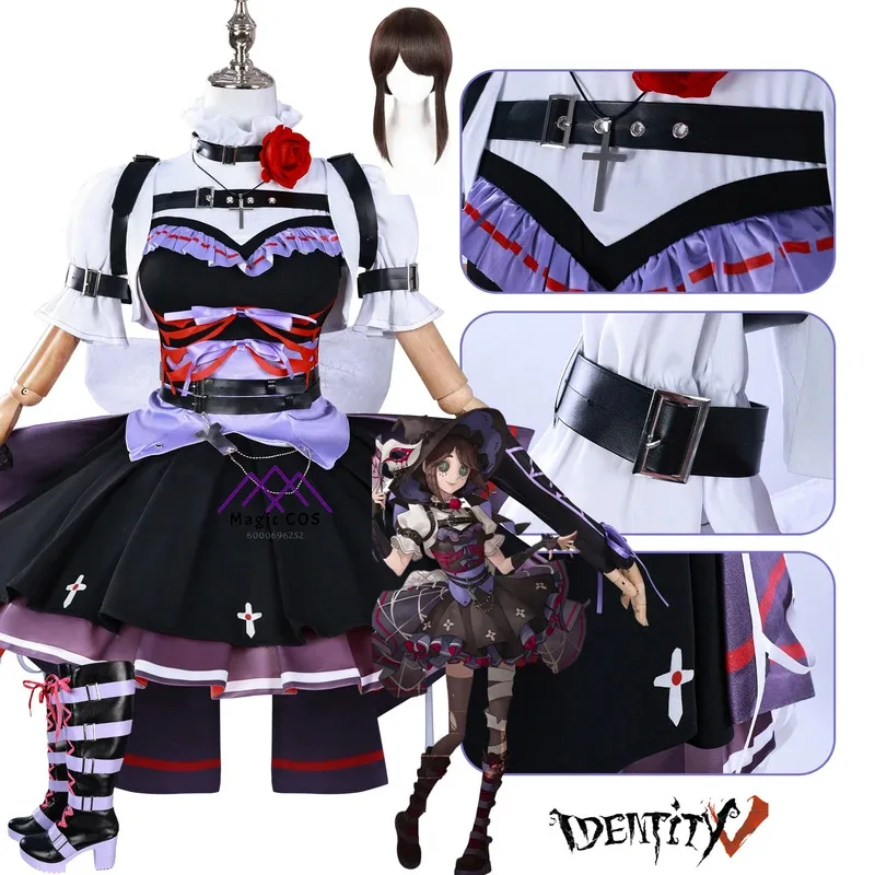 

Game Identity V Emma Woods Cosplay Costume with Wig shoes Halloween Role Play Gardener Party new skin Suits Cute Lolita Dress