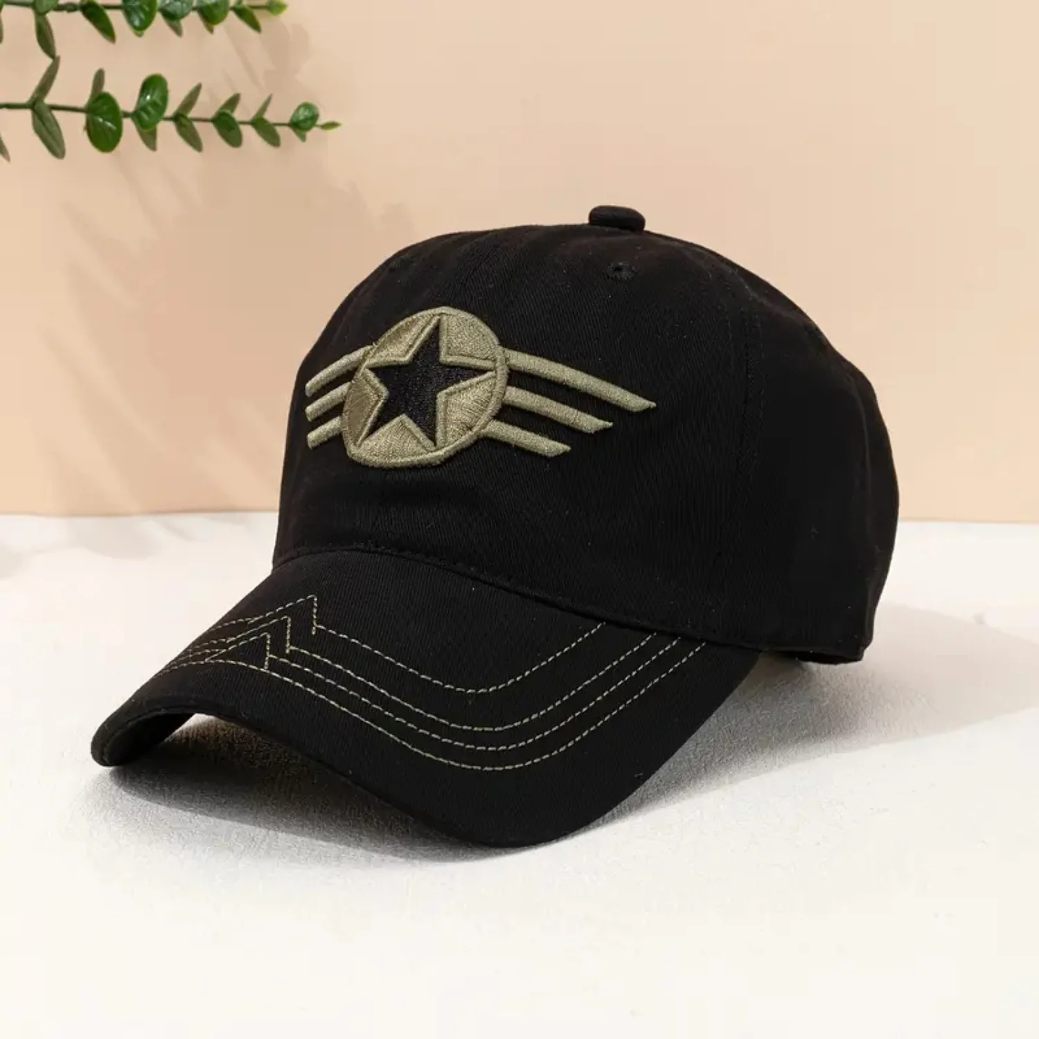 Adult Embroidered Star Logo Sunblocking Baseball Cap - Winter Essential for Style and Protection