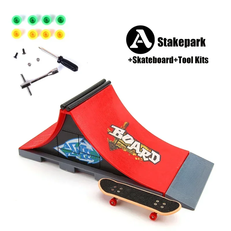 Patinetas de dedo 6 en 1, piezas de rampa de parque de patín DIY para cubierta técnica, conjunto de combinación de lugar de escena para niños, juguete interior para el hogar