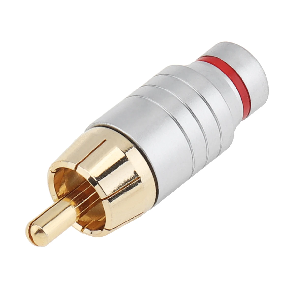 RCA Konektor Adaptor Video Audio Emas Solder Steker Jantan untuk Pengeras Suara Pelat Dinding Home Theater Amplifier Penerima Video Audio