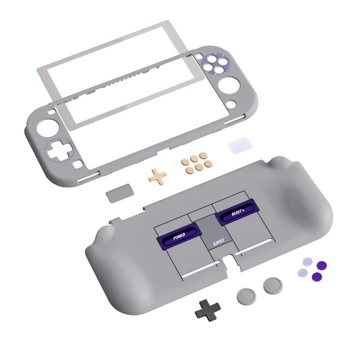 Imagen 2 del producto PlayVital ZealProtect Funda protectora ergonómica para NS Switch Lite con protector de pantalla y empuñaduras para el pulgar - Estilo clásico SNES