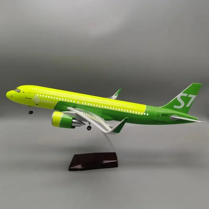 2024 New 47CM 1/80 Airplane A320NEO A320 NEO Siberia S7 Airlines Model Toy Light & Wheel Landing Gear Diecast Resin Plane Model