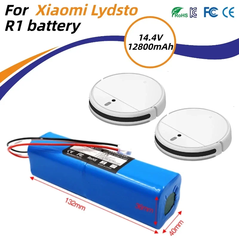 

Original For XiaoMi Viomi S9 Lydsto R1 Roidmi Eve Plus 14.4V lithium battery 2PCS 5200mAh 6800mAh 9800mAh 12800mAh