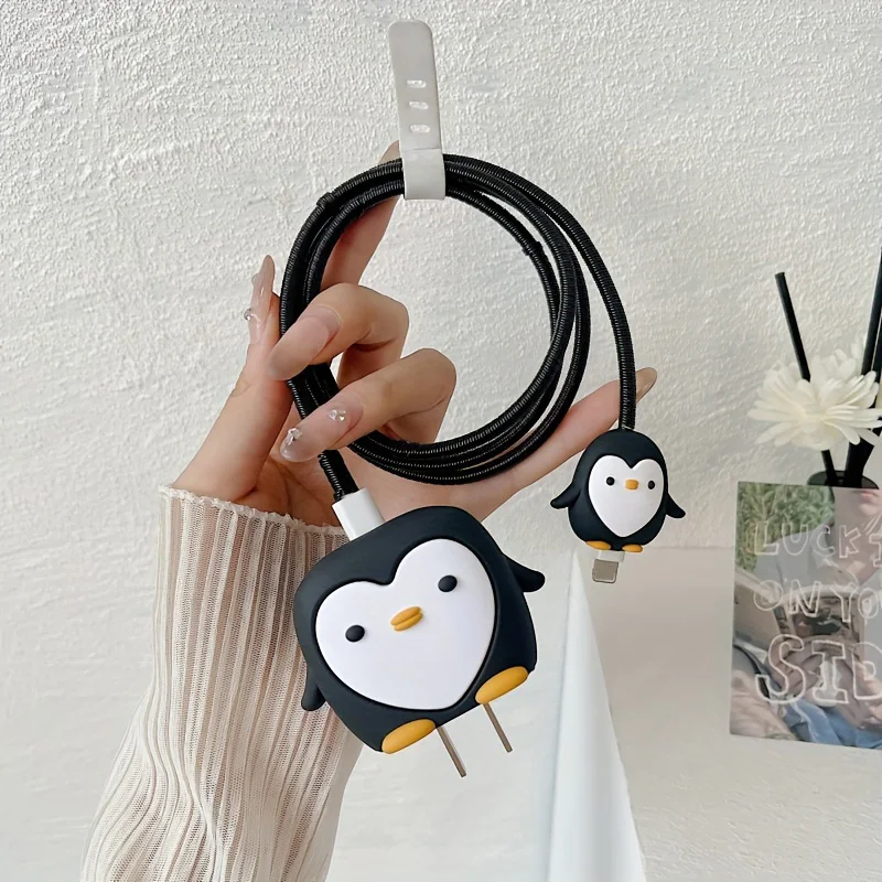 Cute Cartoon Charger Protector Cover For iPhone 17 16 Pro Max 15 12 13 14 Charging Cable Protective Case Accessories 18W/20W