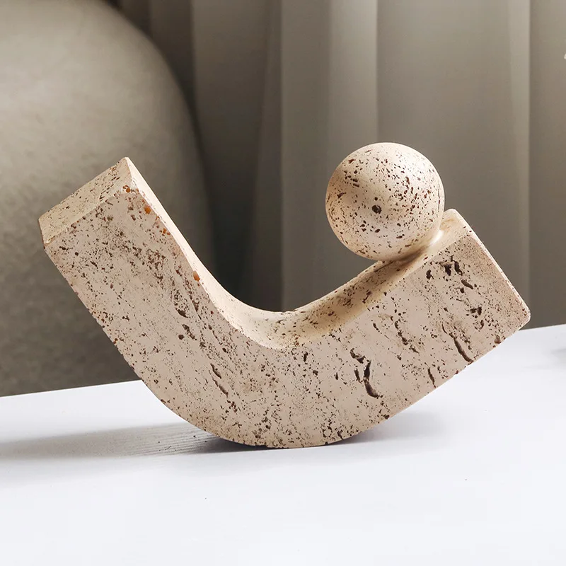 Light Luxury Geometric Abstract Spherical Hook Shaped Ornament Living Room Model Room Study Room Wine