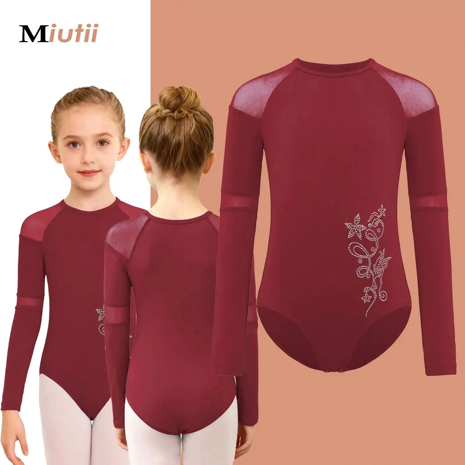 

Детский гимнастический костюм для фигурного катания для девочек, танцевальный костюм, детские балетные комбинезоны, нижняя рубашка, топ, теплый купальник на тонкой флисовой подкладке