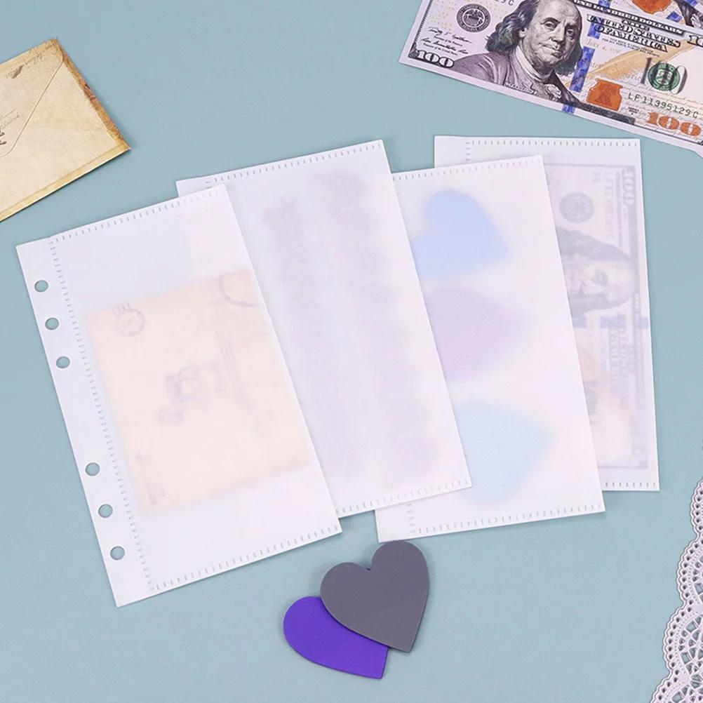 5 Pcs Size Binder Pockets Small Loose Leaf Money for Cash Saving Pouch Portable