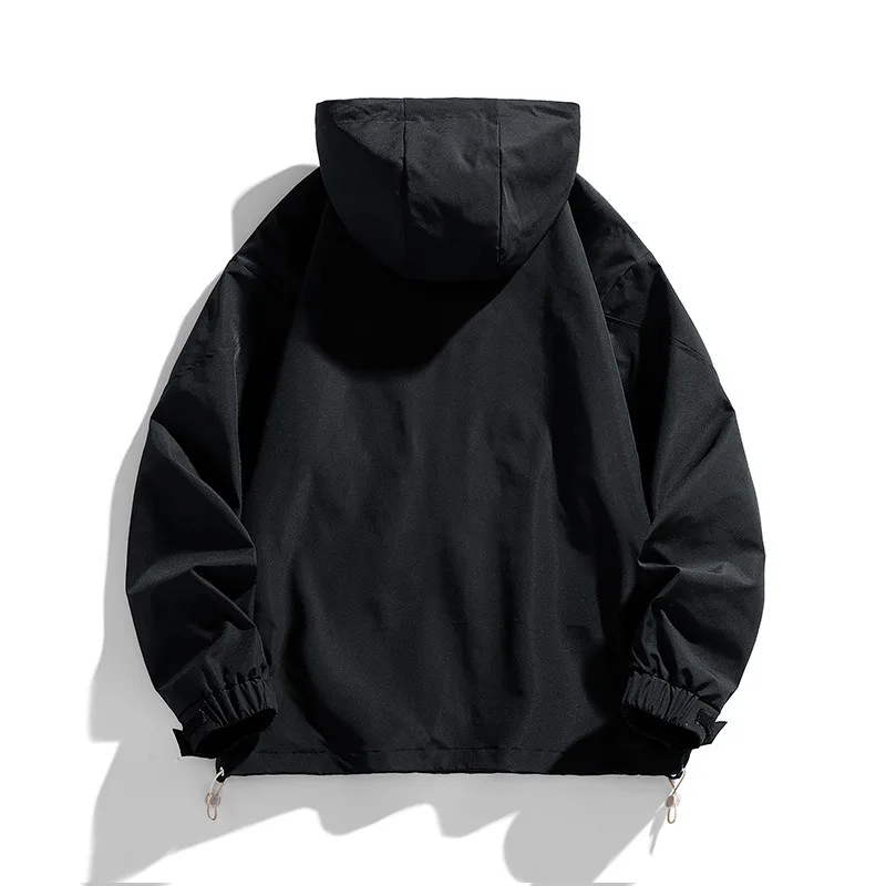 

Мужская ветровка больших размеров, водонепроницаемая куртка, однотонная черная ветровка, пальто, мужская верхняя одежда большого размера, уличная одежда M-9XL