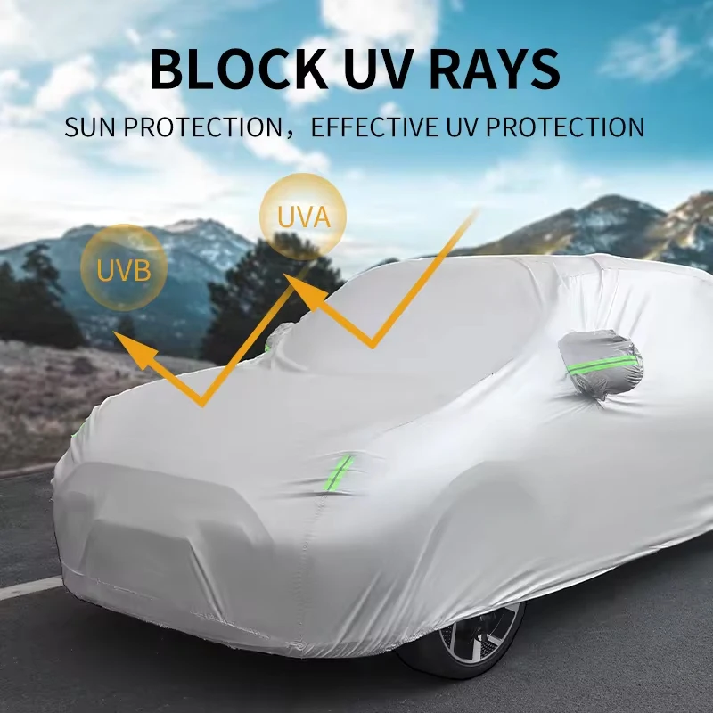 غطاء سيارة خارجي كامل غطاء ثلج خارجي مقاوم للماء والغبار مع شرائط عاكسة لـ Changan E Star #3