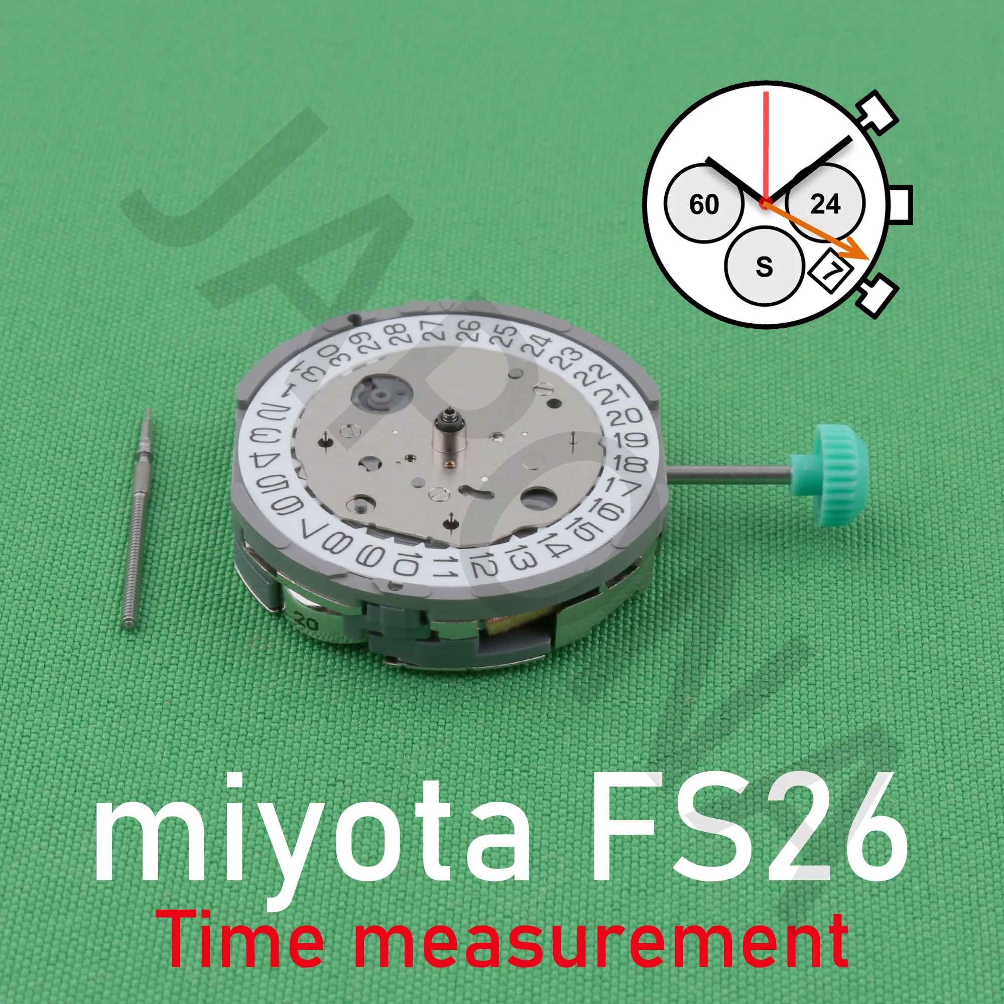 Механизм FS26 miyota fs26, хронограф с механизмом 1/1 сек. Синхронизация до 59 минут 59 секунд.