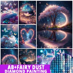 AB Fairy Dust Fantasy Starry Sky Diamond Painting Art Landscape Tree Butterfly New 2024 DIY Mosaic Picture Embroidery Rose Decor