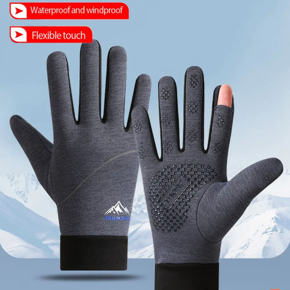 New Touchable Screen Winter Gloves Warm Full Finger Driving Mittens Retro Full Finger Gloves Unisex