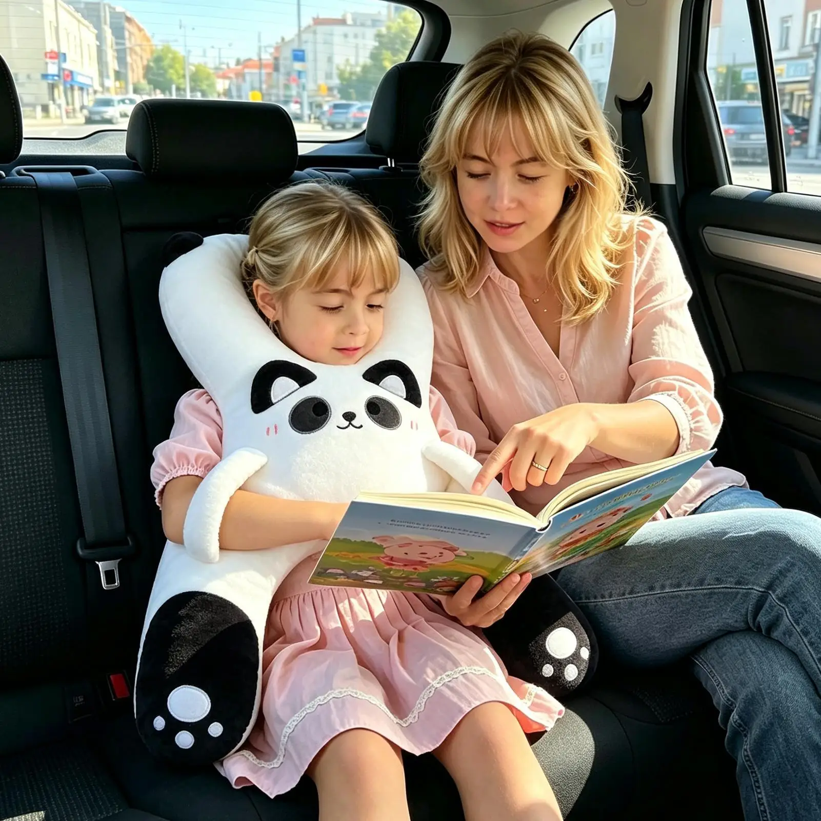 Car Seat Safety Neck Pillow Cute Children's Headrest Lumbar Support Anti Pinch Neck Cute Cartoon Sleeping Pillow