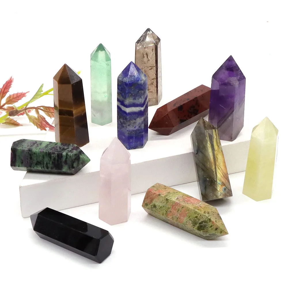 

Point Tower Wand Natural Stones Amethyst Crystal Polished Reiki Healing Energy Ore Mineral Feng Shui Crafts Home Decor Wholesale