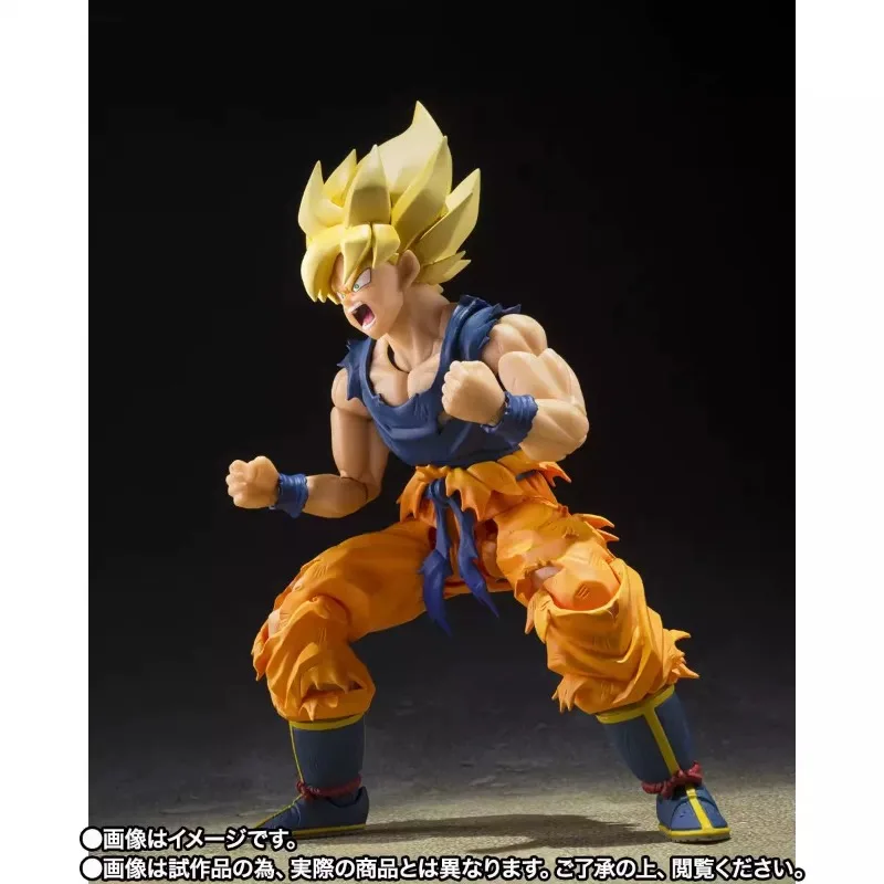 Bandai SHF Super Saiyan Son Goku Warrior in Angry Pose Articulated Action Figure Desktop Collectible Ornament Doll Gift view 4