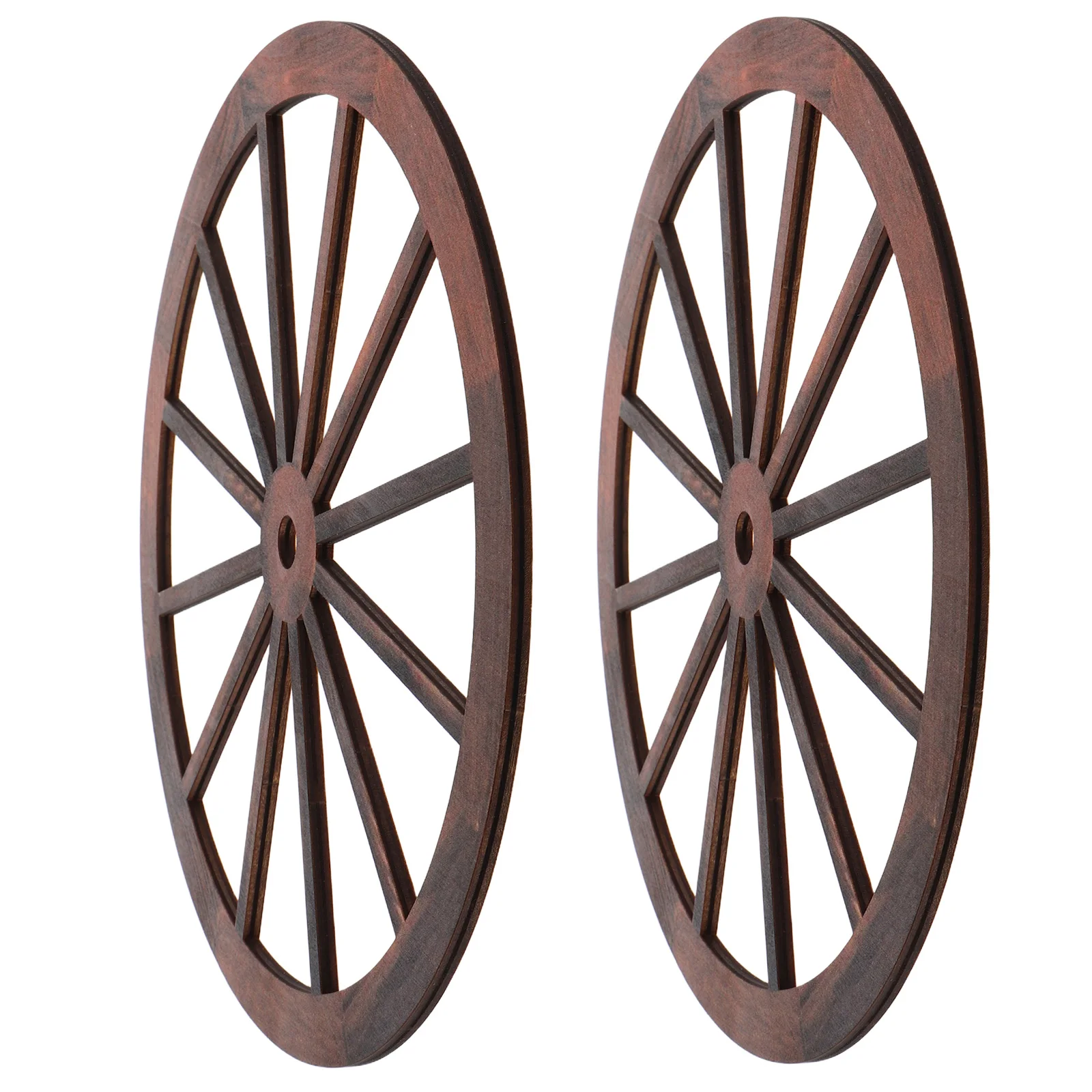 

2Pcs Wooden Cartwheel Wall Decoration Rustic Vintage Decor for Living Room Bedroom Bar Western Party