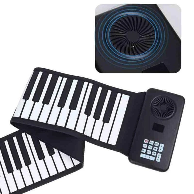 88 Portable Piano Hand Roll Electronic Piano Home Practice Silicone Foldable Piano Music Teaching Tool Birthday Gift