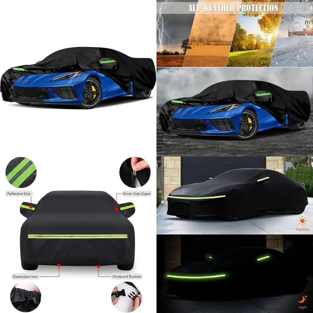 

All-Weather 6-Layer Custom-Fit Car Cover with Zipper Door for Snow, Rain Protection for 2020-2025 Corvette C8 Models