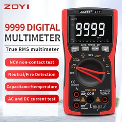 Multimetro digitale professionale ZOYI ZT-Y Display True-RMS Tester analogico voltmetro di corrente condensatore Temp VFC NCV Hz Meter