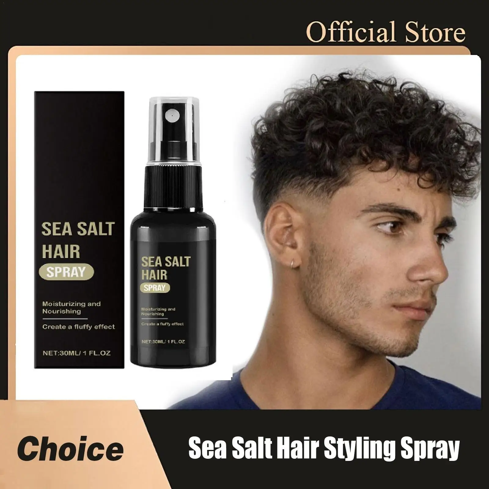 

30ML Sea Salt Hair Styling Spray Improving Thickening Strong Holding Non Greasy Fluffy Volumizing Reducing Sticky Hair Nourishin