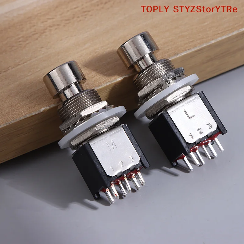 Interruptor de Pedal DPDT con Bloqueo Momentáneo ON/ON, Pedal de Efectos para Guitarra, Caja de Pedal, Botón de Parada de Emergencia de 6 Pines para Pedal de Efectos de Guitarra