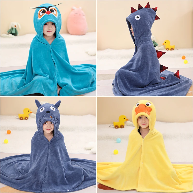 

Bath Towels for Kids Absorbent Large Soft Baby Shower Towel Wrap Infant Wearable Blankets Children Bathrobe Hooded Poncho Towel