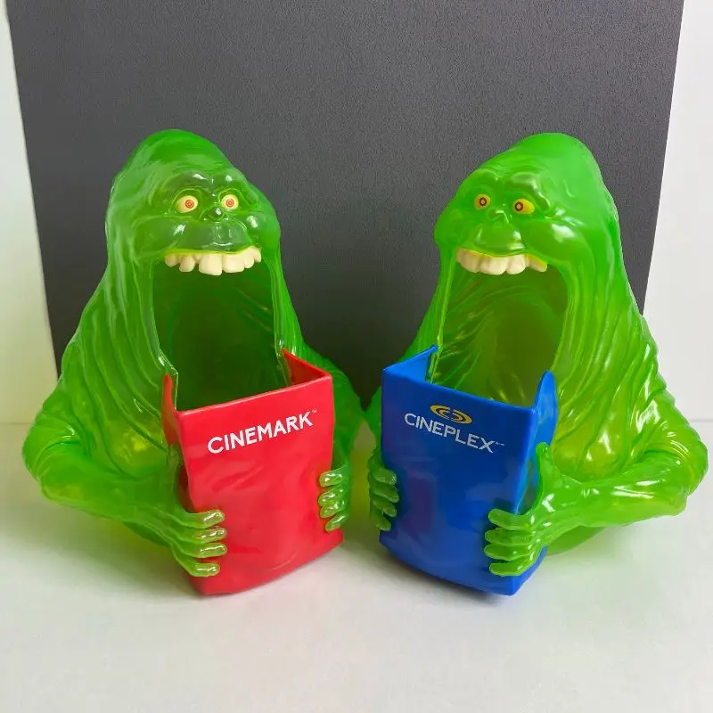 Genuino Ghostbusters Green Ghost Slimer cubo de palomitas de maíz cubo de almacenamiento juguete ornamental