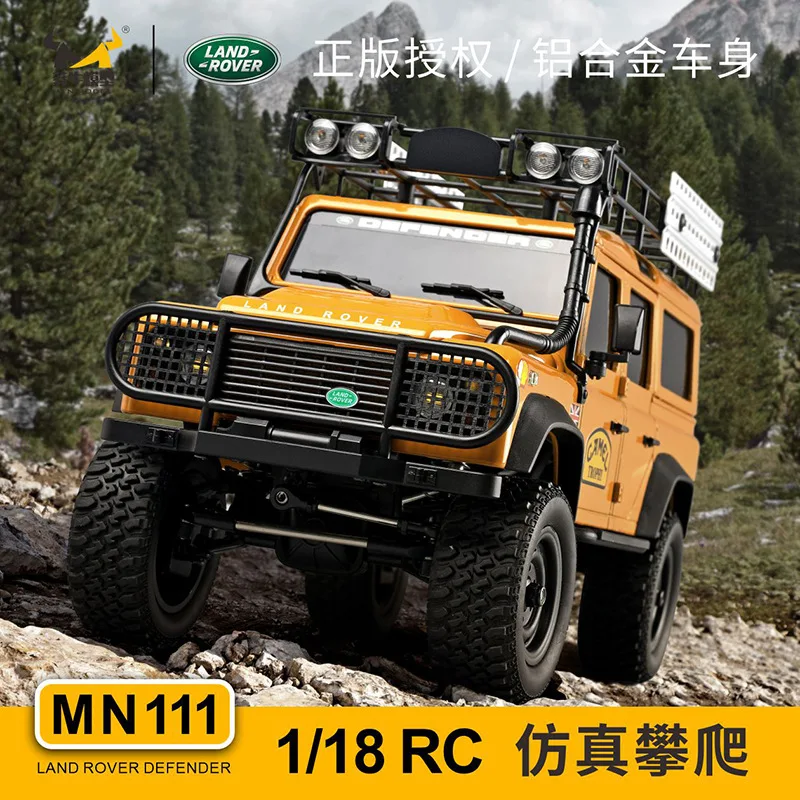 Modèle en alliage MN111 1:18 RC, modèle de simulation de voiture télécommandée à grande échelle, véhicule tout-terrain modifié Land Rover Defender