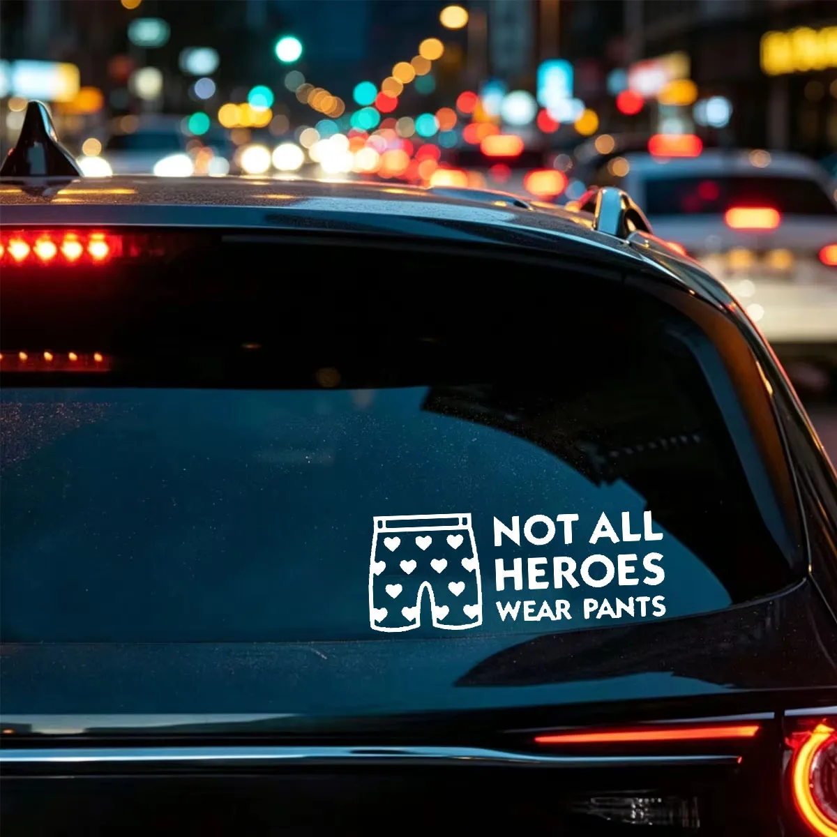 Not All Heroes Wear Pants Sticker, Funny Sarcastic Car Decal for Window Bumper, Humorous Auto Accessory Gift