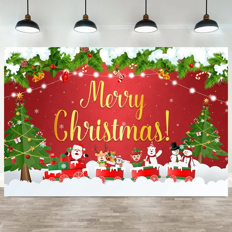 

Merry Christmas Santa Claus Background Backdrop Christmas Decoration For Home 2022 Xmas Navidad Noel Gifts New Year 2023