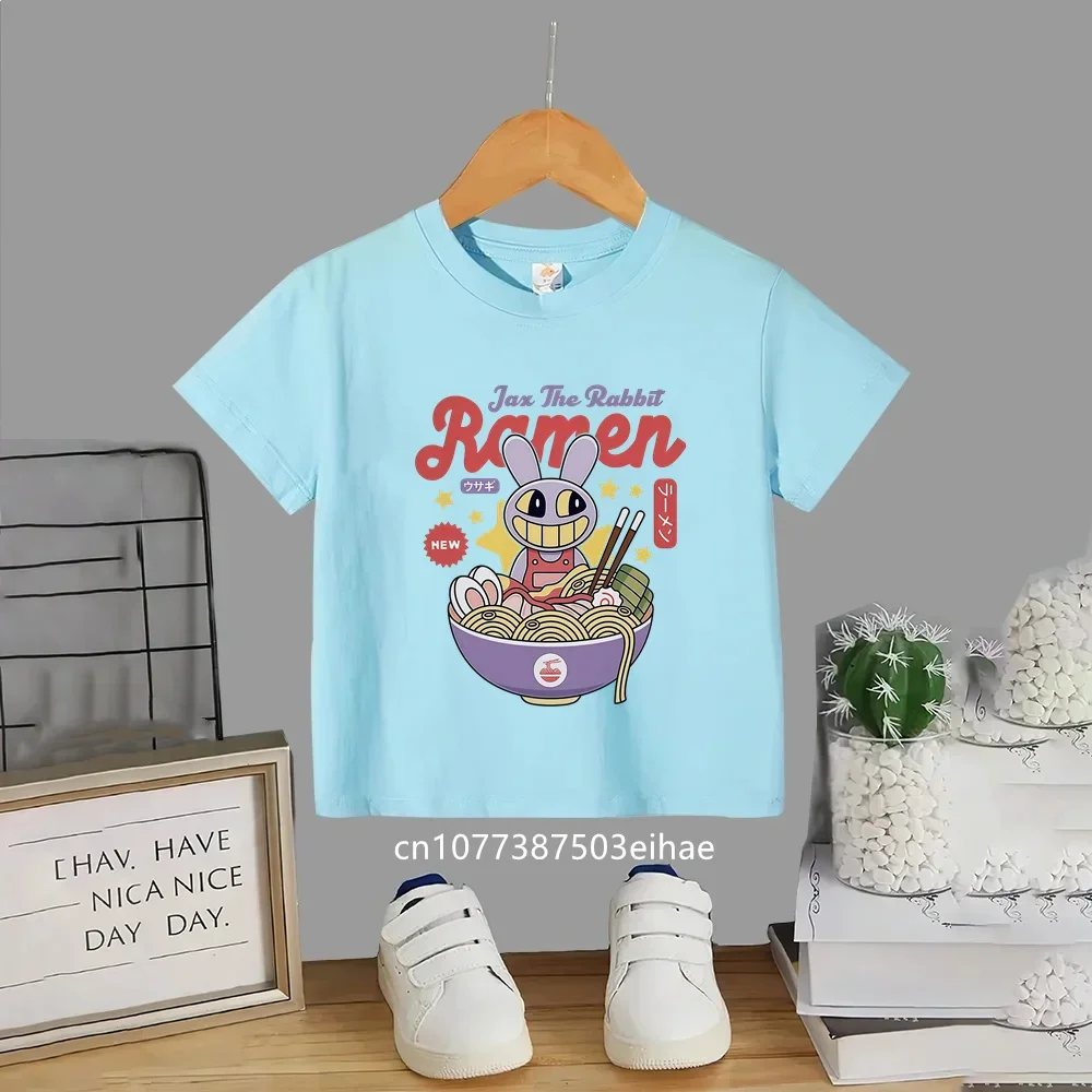 Soft Cotton Kids T-Shirt The Amazing Digital Circus Cartoon Print, Children Short Sleeve Casual Tops Anime Outfit for Boys Girls