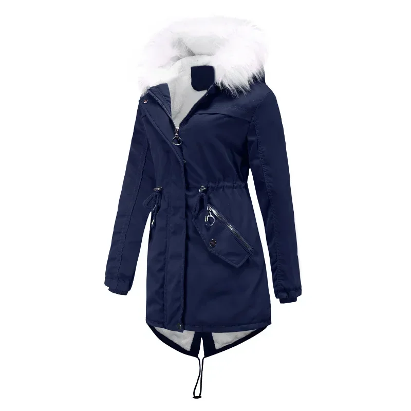 BTQWFD Coats Spring Autumn Winter Jackets Female Thicken Warm Long Parkas Women Casual 2024 New Big Pocket Loose Hooded Outwear