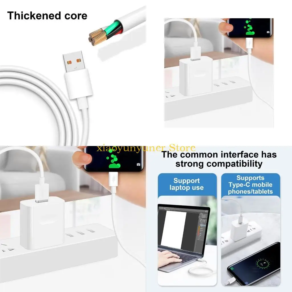 P9JB ABS USB C Cord USB Data Cable for Computer Laptop Long USB C Cable Efficient Power Delivery