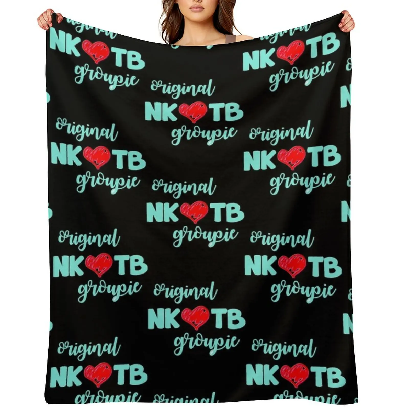 Funny Man Nkotb Kids New On Shirt The Blocks Blue Awesome For Music Fans Throw Blanket Sofas Custom wednesday Blankets