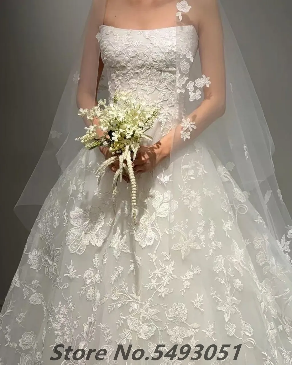 Sevintage 2025, luxuriöses, trägerloses Vintage-Hochzeitskleid mit voller Spitze, A-Linie, individuelle Brautkleider, Robe de Mariée